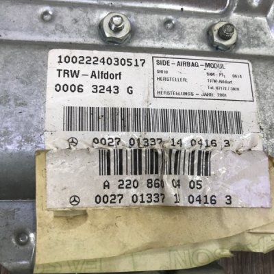 Подушка безопасности Mercedes-Benz S-class 2001 W220 Перед. Прав. - изображение 3