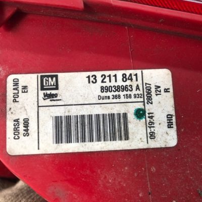 Фонарь Opel Corsa D 2007 Z14XEP 1.4 хетчбэк 3дв., Задн., Прав. - изображение 9