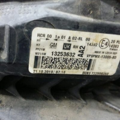Фара Opel Meriva B 2010 A13DTC минивен, Перед., Прав. - изображение 5
