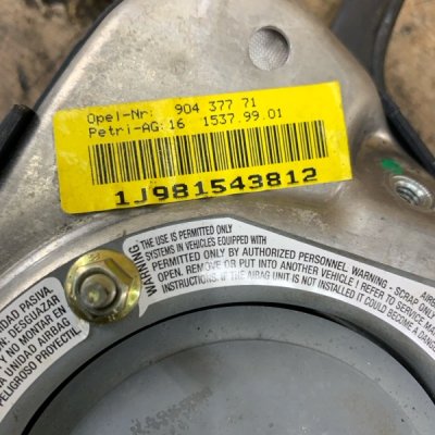Подушка безопасности Opel Corsa B 1998 хетчбэк 5дв. X14XE 1.4 Перед. Лев. - изображение 5