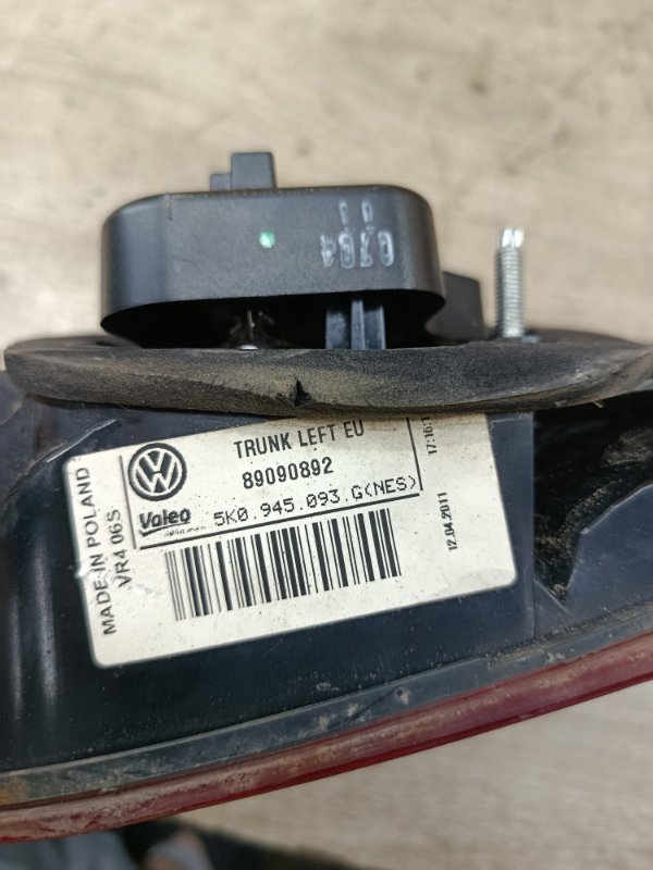 Фонарь Volkswagen Golf 6 2011 хетчбек Задн. Лев.