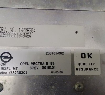 Комплект ЭБУ Opel Vectra B 2000 седан 4дв. X16XEL 1.6 - изображение 5